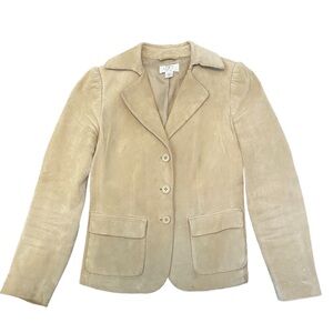 Anne Taylor LOFT Leather Suede Blazer Size OP